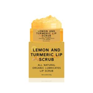 Lemon and turmeric lip scrub, for lip care, hydration, and moisturizing.