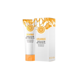 Orange exfoliating facial cleansing gel, removes dead skin cells.