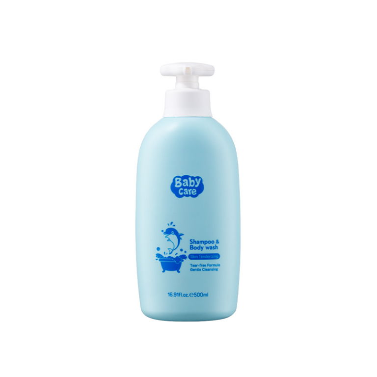 Baby care, shampoo and body wash, gentle skin care, tear-free formula.