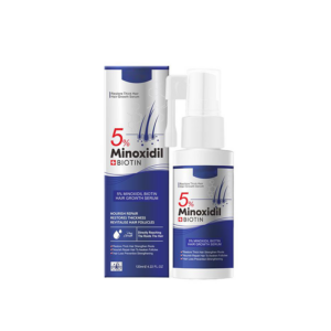 5% Minoxidil and Biotin Hair Growth Serum, for restoring thicker hair.