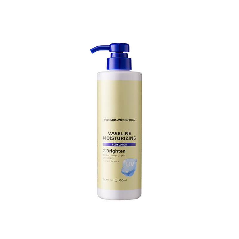 Vaseline moisturizing body lotion, brightens skin tone.