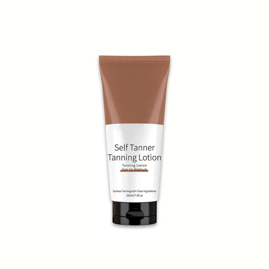 Self-tanning lotion, suitable for light to medium skin tones.