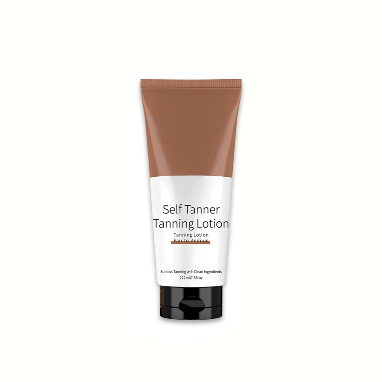 Self-tanning lotion, suitable for light to medium skin tones.