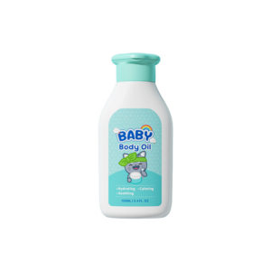 Baby body oil, moisturizing and soothing.