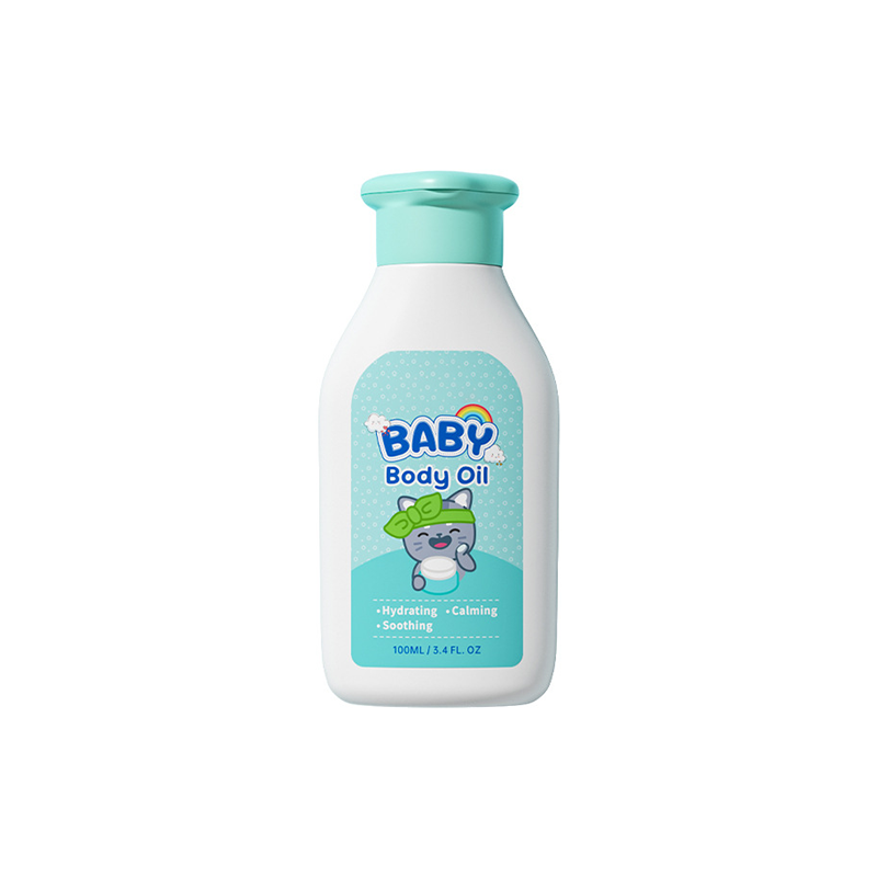 Baby body oil, moisturizing and soothing.