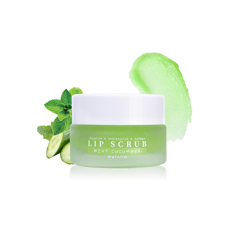 Mint and cucumber lip scrub: nourishes, moisturizes, and softens the lips.