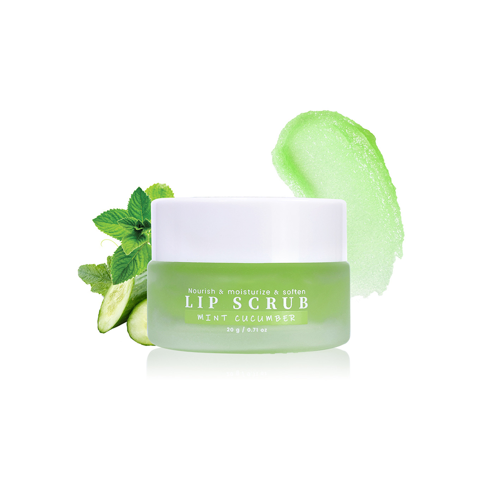 Mint and cucumber lip scrub: nourishes, moisturizes, and softens the lips.