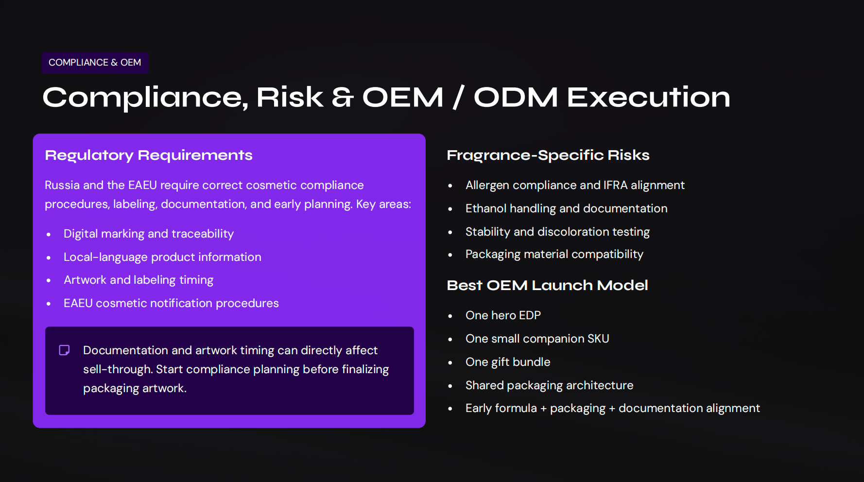 Compliance, Risk & OEM / ODM Execution