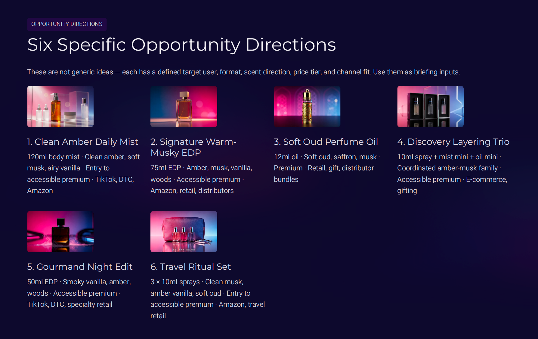 Six Specific Opportunity Directions