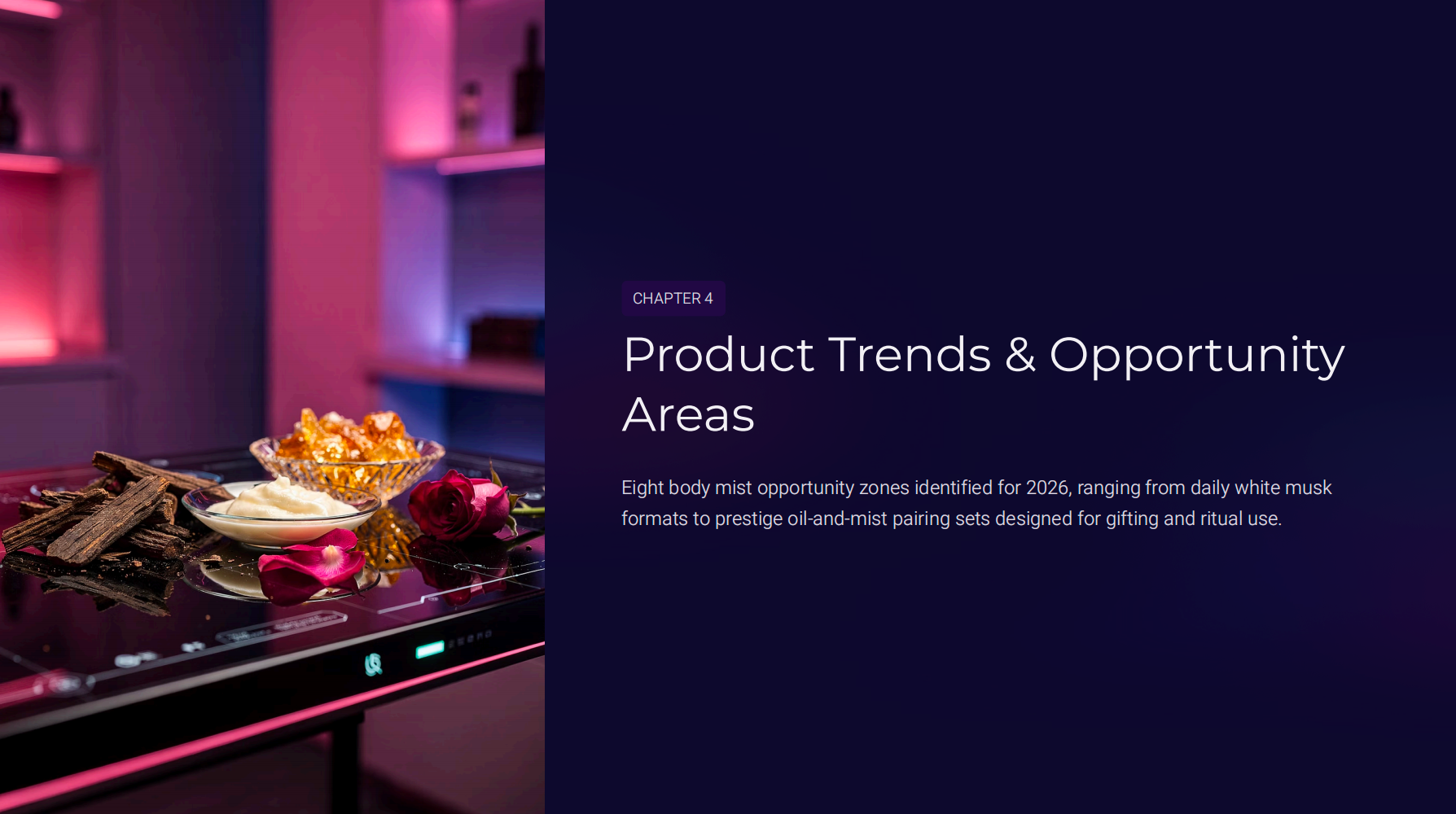 Product Trends & Opportunity Areas Eight body mist opport