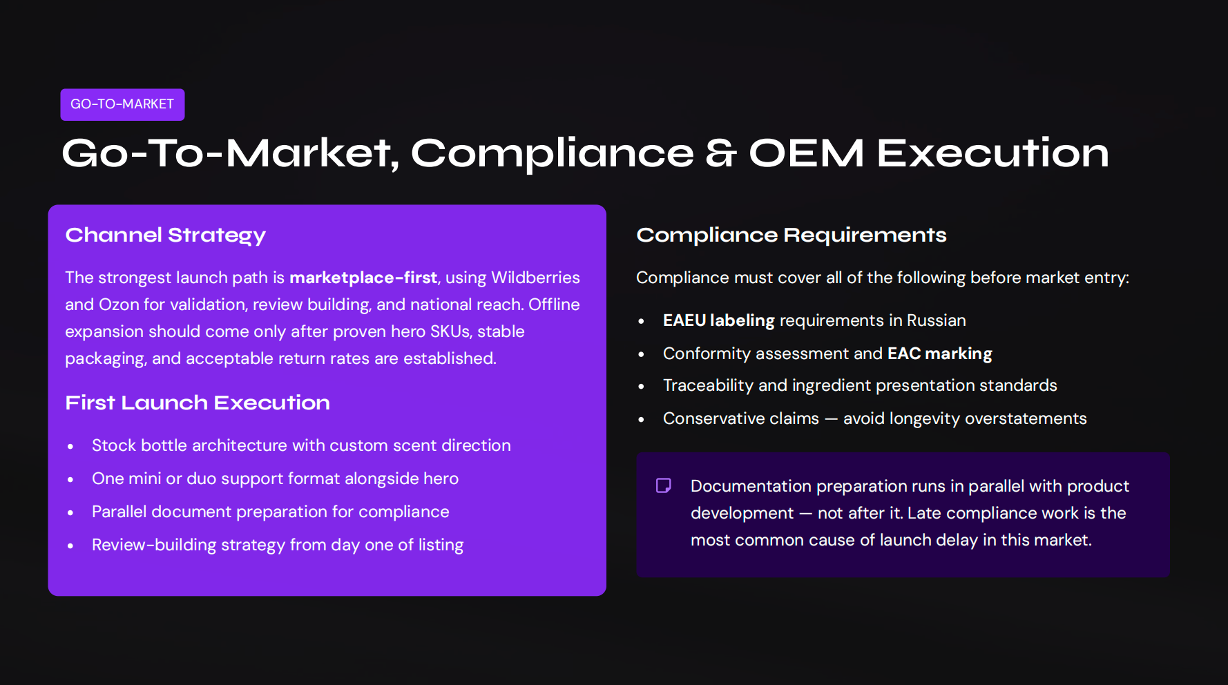 Go-To-Market, Compliance & OEM Execution