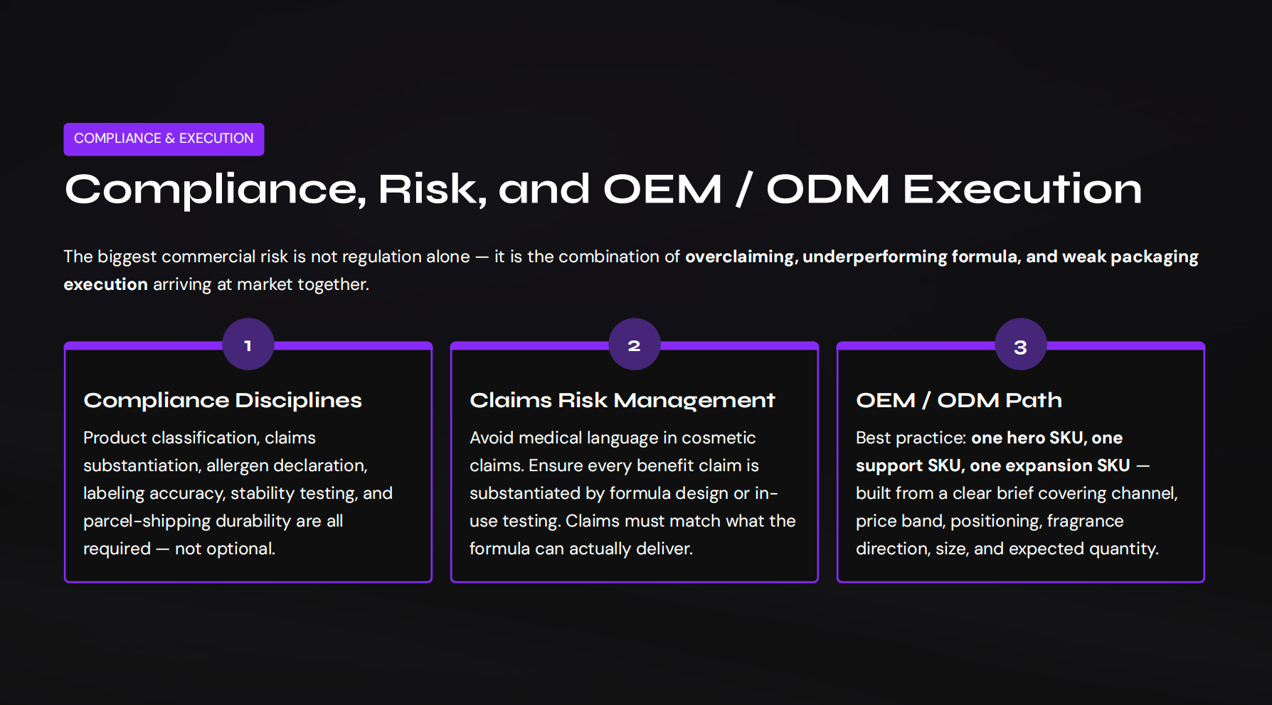 Compliance, Risk, and OEM / ODM Execution