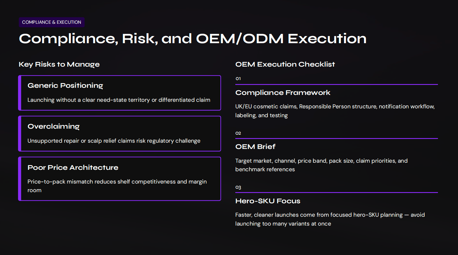 Compliance, Risk, and OEM/ODM Execution